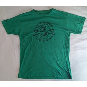 Captain Morgan Rum Co T Shirt Mens Medium Green Graphic Promo Tee Apple Cutlass